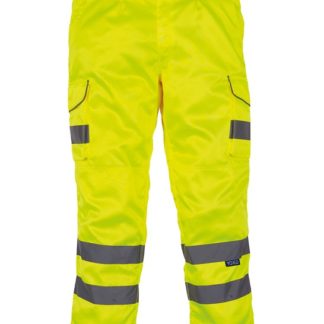 Hi-Vis Polycotton Cargo Trousers with Kneepad Pockets