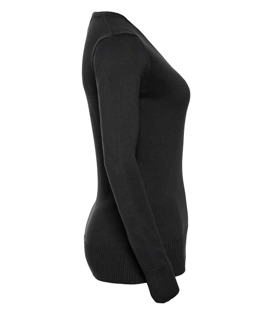 Russell Athletic Collection Ladies Cotton Acrylic V Neck Sweater - Image 4