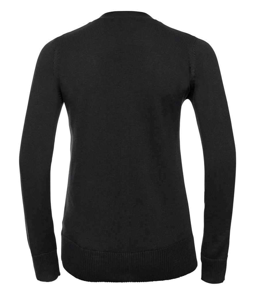 Russell Athletic Collection Ladies Cotton Acrylic V Neck Cardigan - Image 3