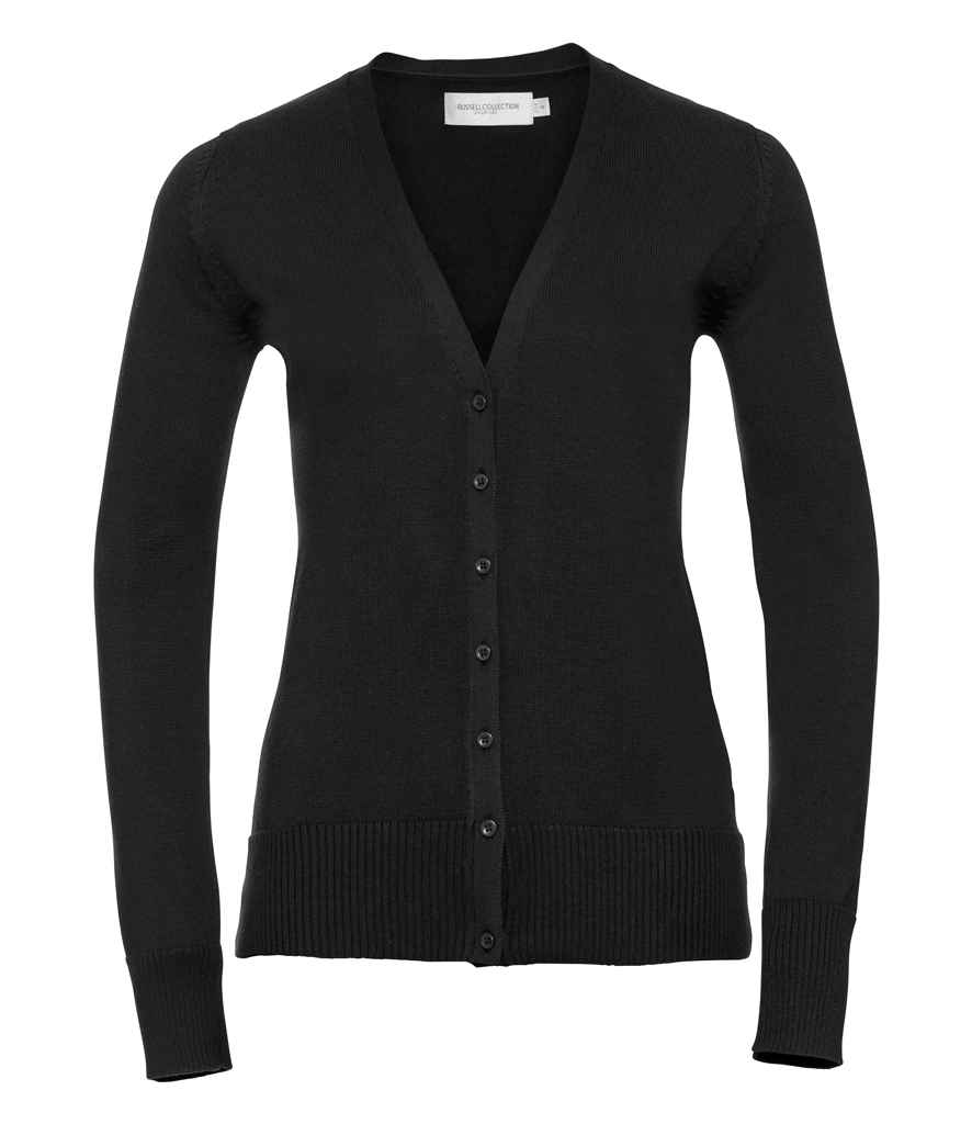Russell Athletic Collection Ladies Cotton Acrylic V Neck Cardigan - Image 2