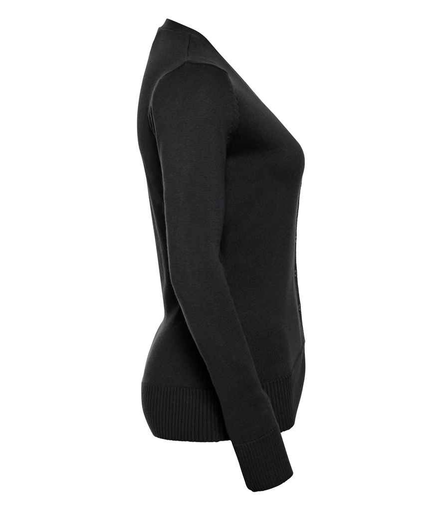 Russell Athletic Collection Ladies Cotton Acrylic V Neck Cardigan - Image 4