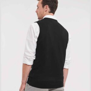 Russell Athletic Collection Sleeveless Cotton Acrylic V Neck Sweater