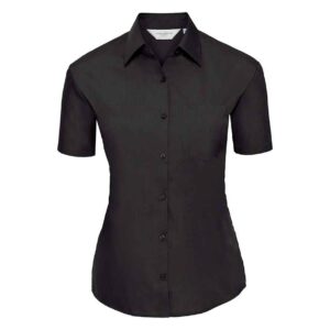 Russell Athletic Collection Ladies Short Sleeve Easy Care Poplin Shirt