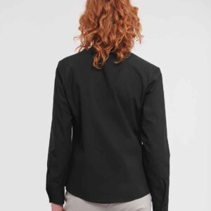 Russell Athletic Collection Ladies Long Sleeve Easy Care Cotton Poplin Shirt
