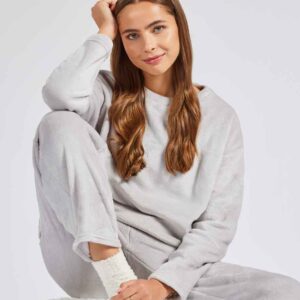 Brand Lab Ladies Plush Fleece Crew Neck Sweatshirt