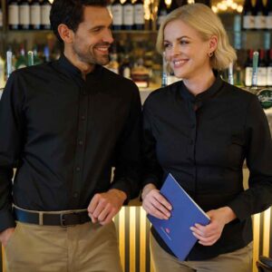 Brook Taverner Volterra Long Sleeve Grandad Collar Shirt