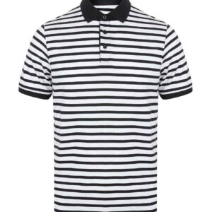Front Row Striped Jersey Polo Shirt